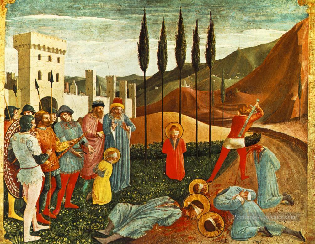 Décapitation de Saint Cosmas et saint Damien Renaissance Fra Angelico Peintures à l'huile